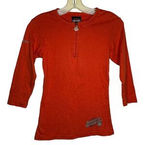 Harley Davidson Orange Cotton‎ Shirt